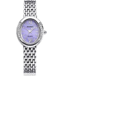 Sou Sou sparkling crystal purple ceramics ladies mechanical watch Roman numerals